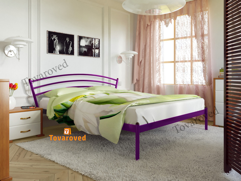 

Кровать двуспальная металлическая 160х190 Метакам Марко-1 Фиолетовый