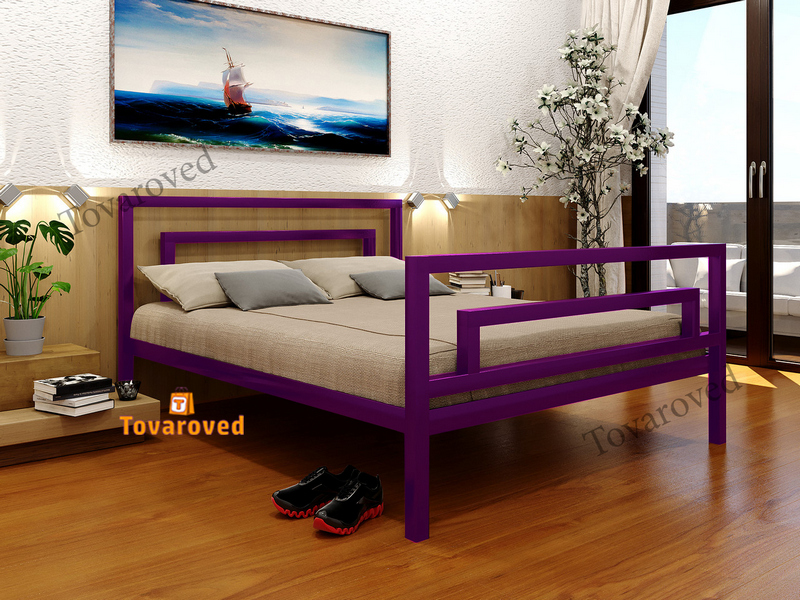 

Кровать полуторная металлическая 140х190 Метакам Брио-2 Фиолетовый