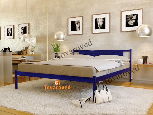 

Кровать двуспальная металлическая 180х190 Метакам Флай New-1 Синий