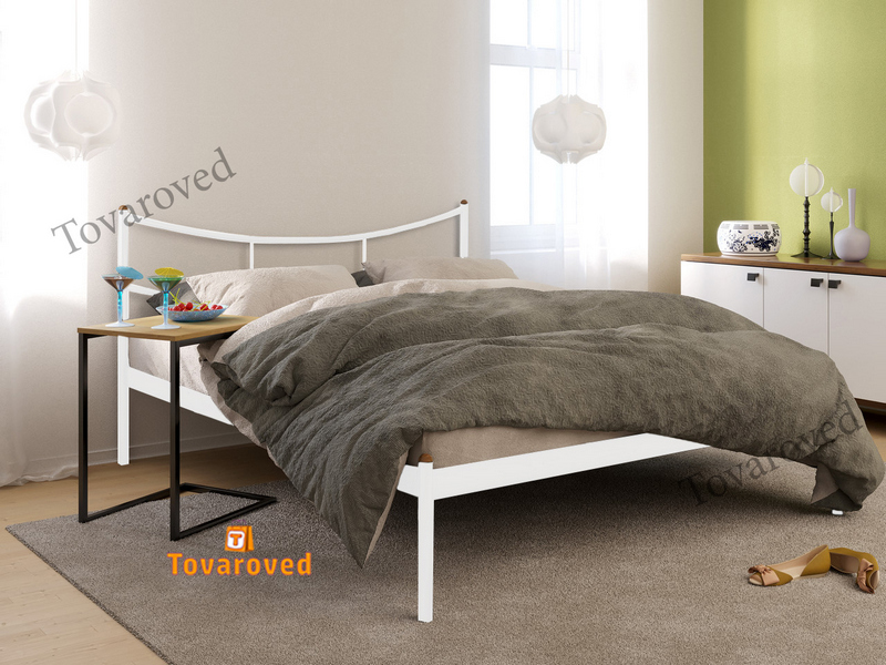 

Кровать полуторная металлическая 140х190 Метакам Сакура-1 Белый