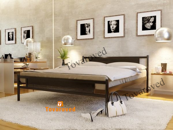 

Кровать полуторная металлическая 140х190 Метакам Флай New-2 Коричневый