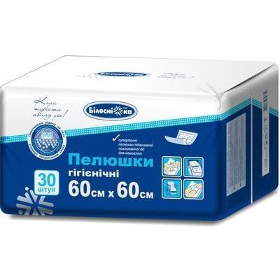 

Пеленки впитывающие гигиенические 60*60 №30 "Білосніжка" 30 шт. в упаковке