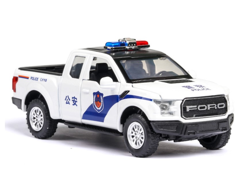 

Модель автомобиля 1:32 Raptor F150 внедорожник звук и свет белого цвета