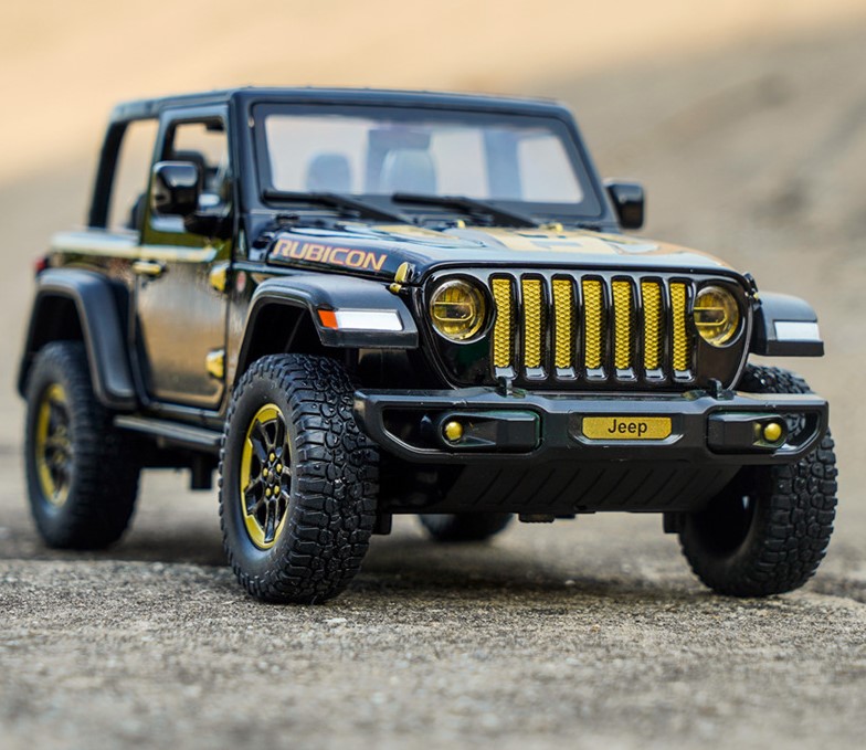 

Модель автомобиля Jeep Wrangler 1:20 внедорожник открытый багажник черный