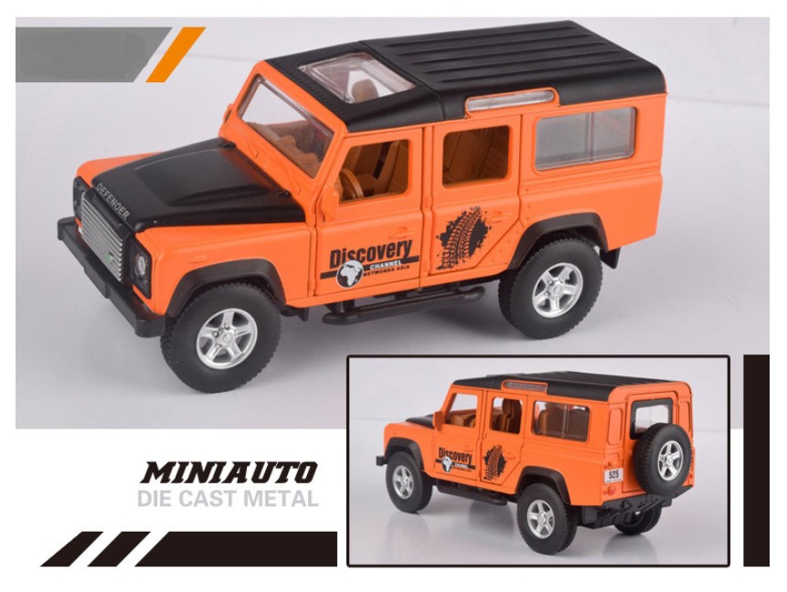 

Модель автомобиля из сплава Land Rover Defender внедорожник оранжевый 1:32