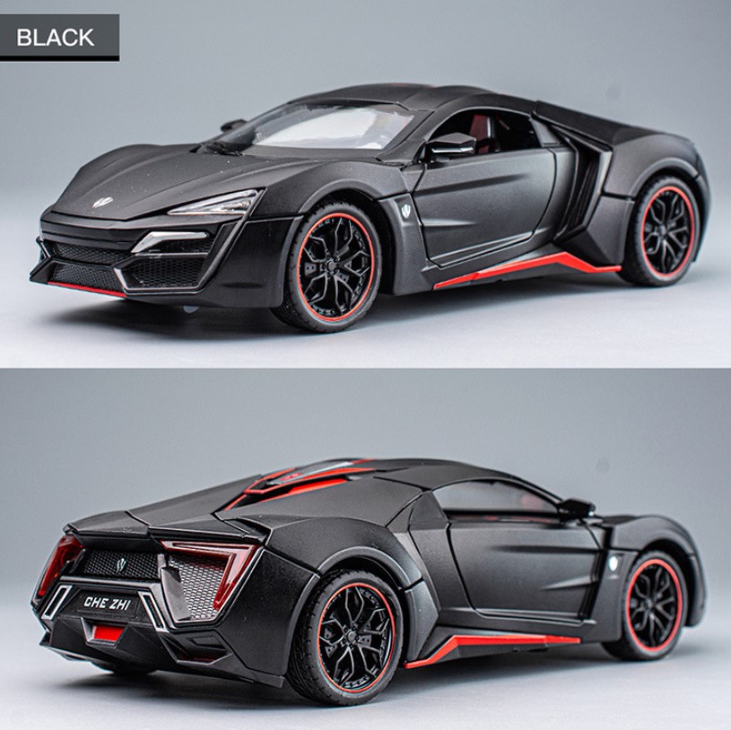 

Спортивный автомобиль Lycan 1:24 детская черная игрушечная машина