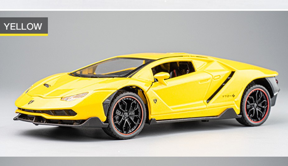 

Модель автомобиля Lamborghini LP770 1:24 игрушечный желтый автомобиль