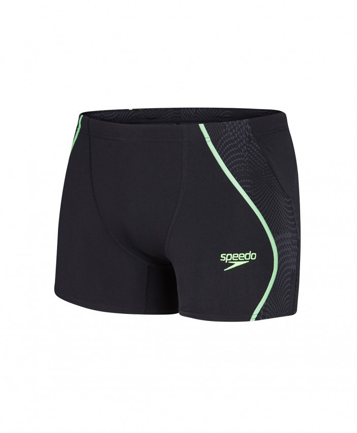 

Плавки Speedo Fit Printed Splice Aquashort 34 UK Черные с зеленым и серым