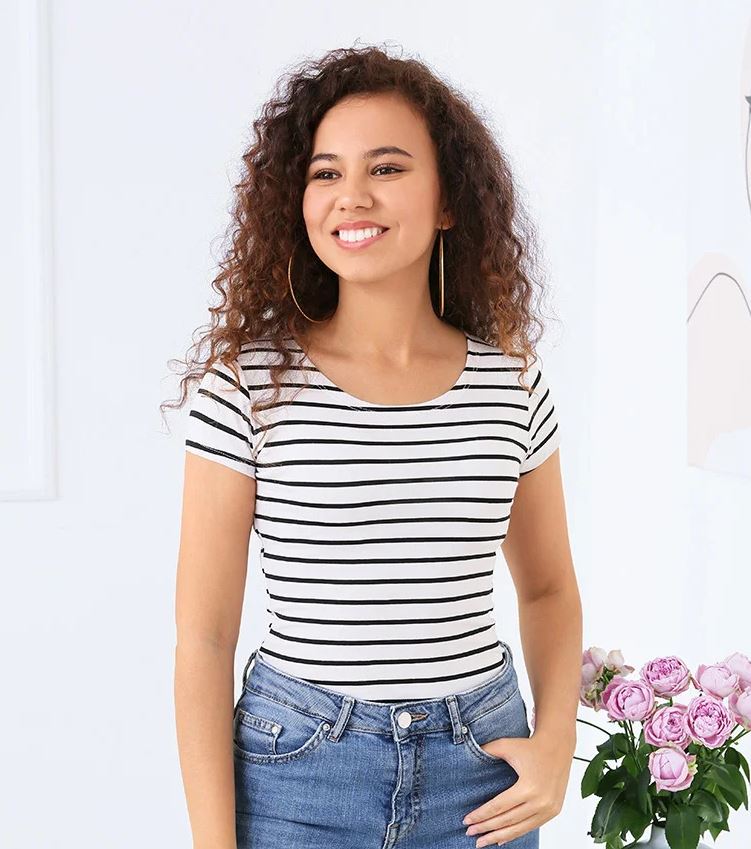 

Fashions • Футболка женская в полоску Эстель Fashions 46-48 белый ( 525-фг)