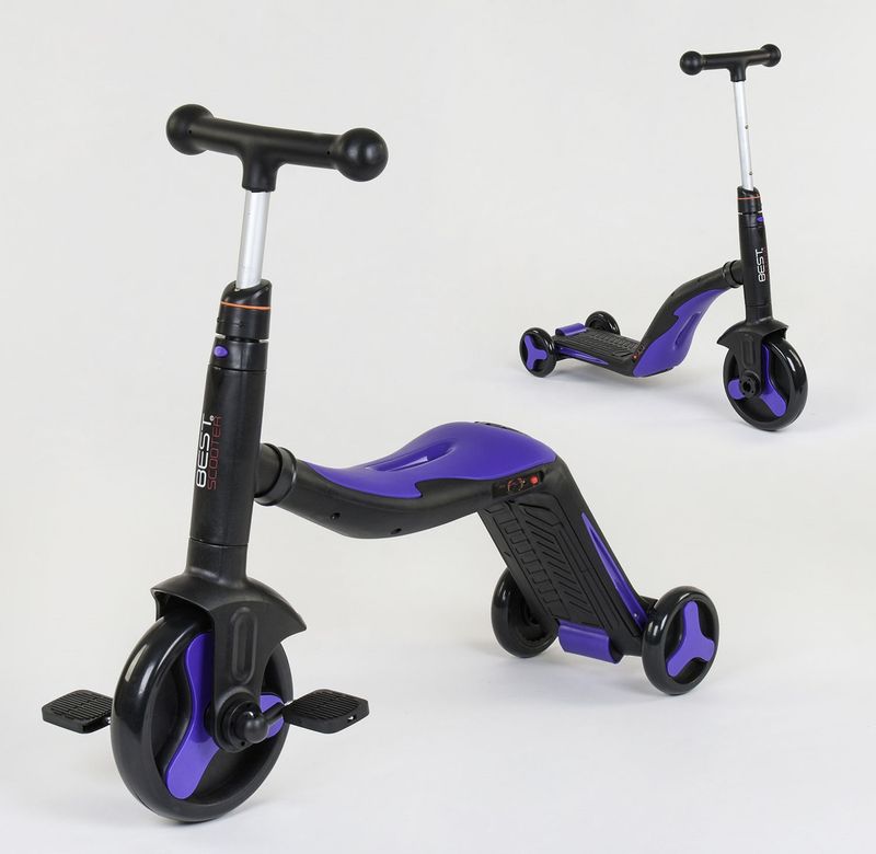 

Самокат-велобег-велосипед Best Scooter 3в1 синий универсальный детский самокат трансформер с педалям
