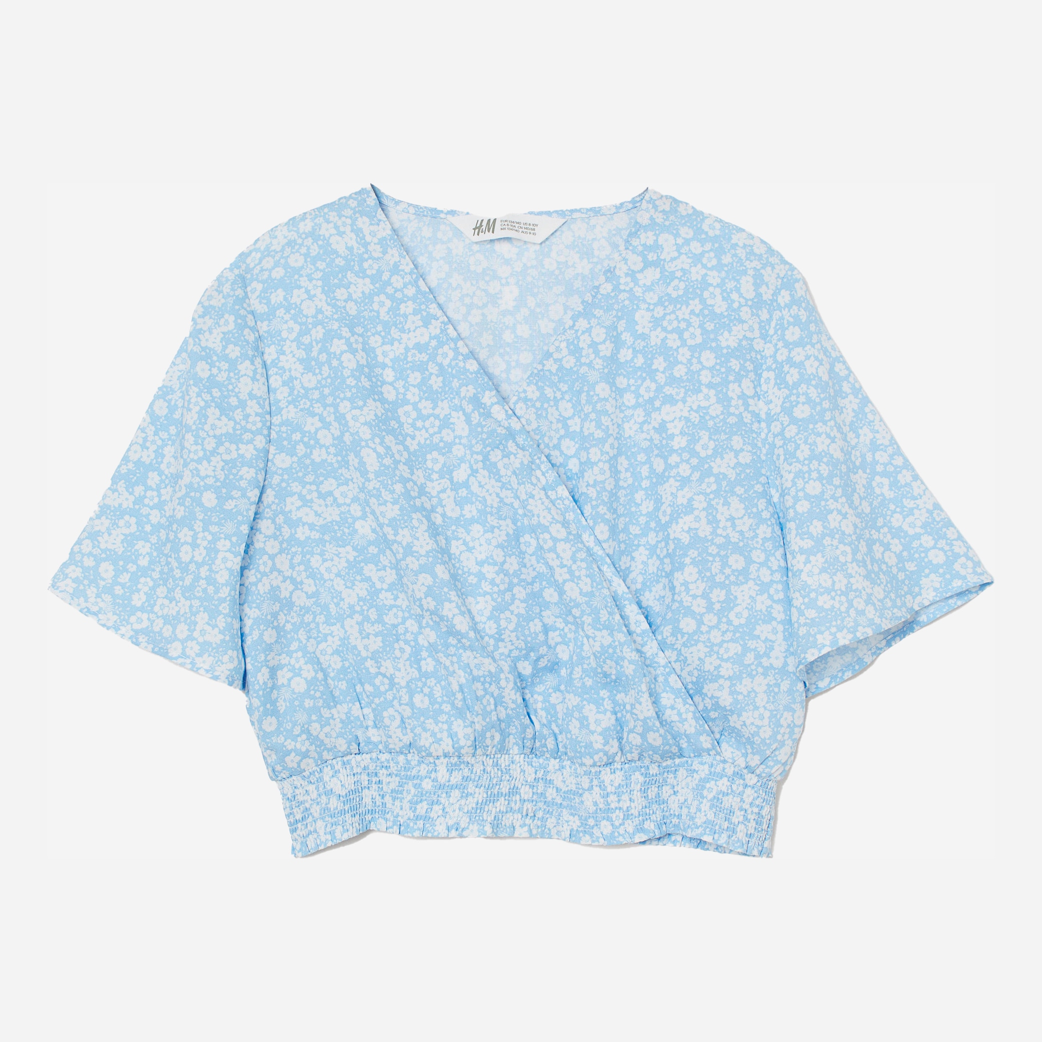 

Блуза H&M 060790732 146-152 см Голубой/Цветы (6666000148858)