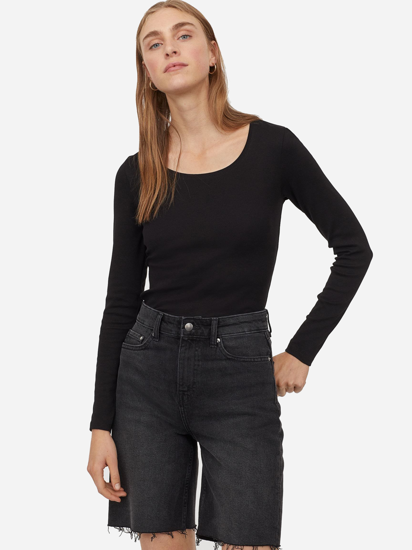 

Лонгслив H&M 1102-8698392 L Черный