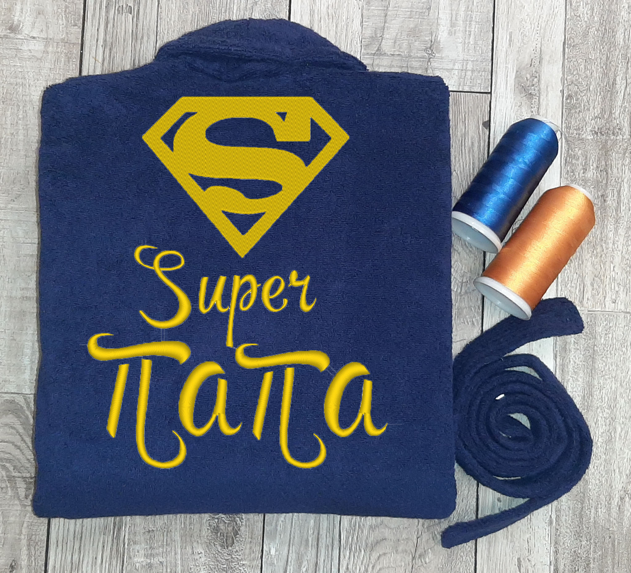 

Именной халат Super Папа L Темно-синий
