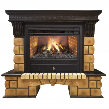 

3D-электрокамин Stone Brick 26 AO с Novara 26 3D