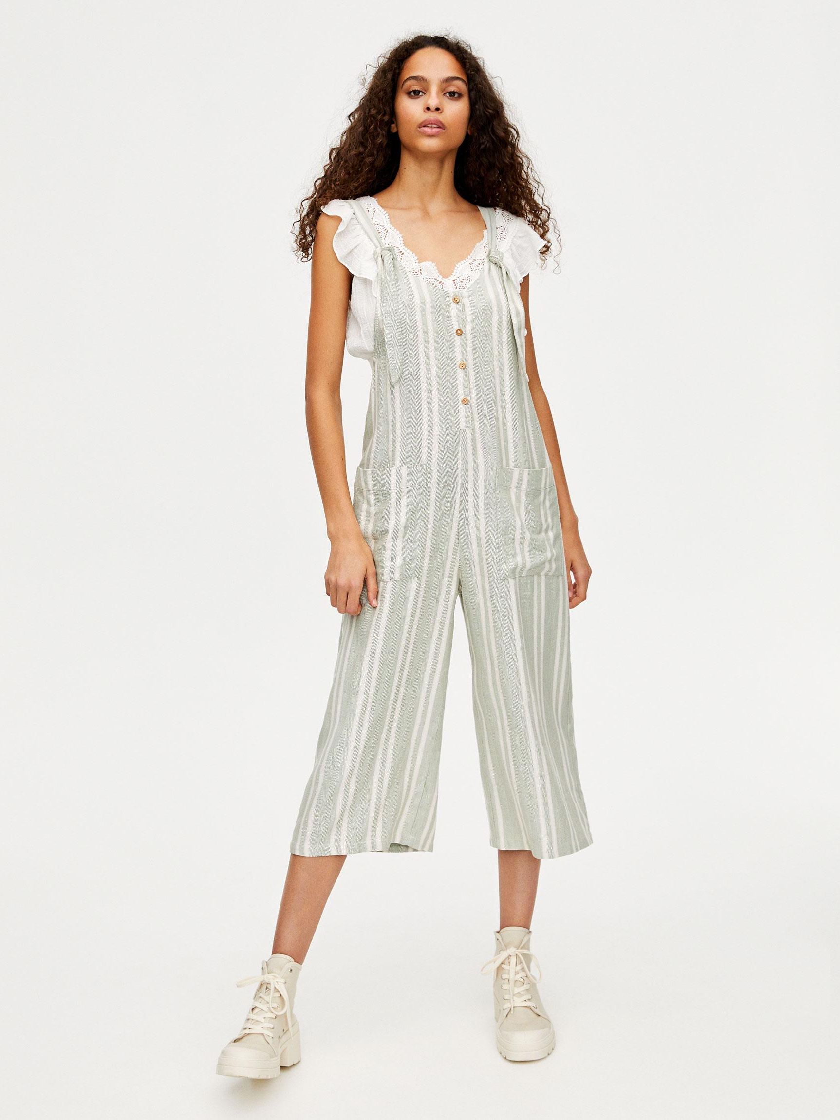 

Комбинезон Pull & Bear 9637/318/711-AADJ S Бежевый с зеленым