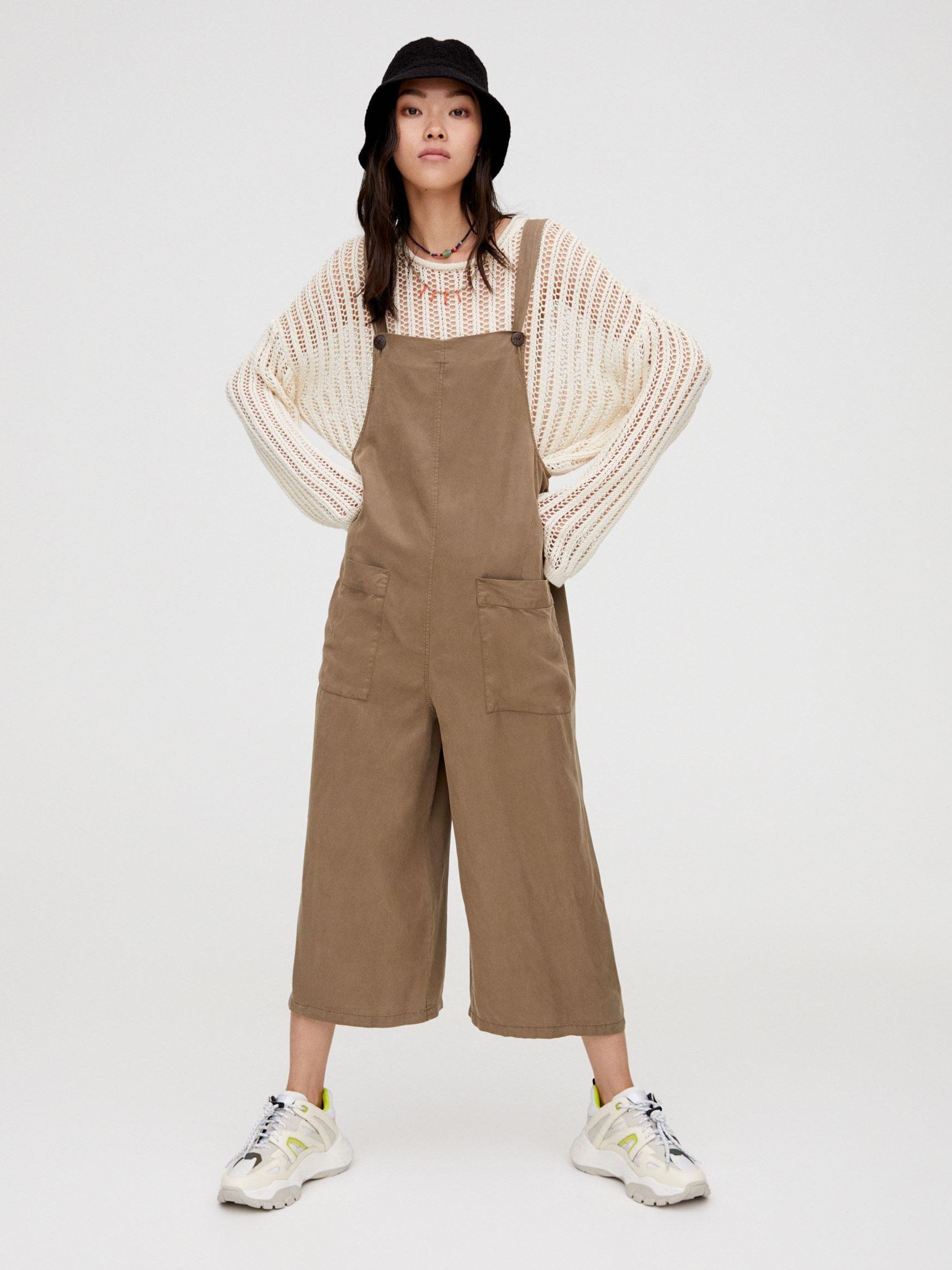 

Полукомбинезон джинсовый Pull & Bear 9637/333/505-ACXI M Темно-бежевый