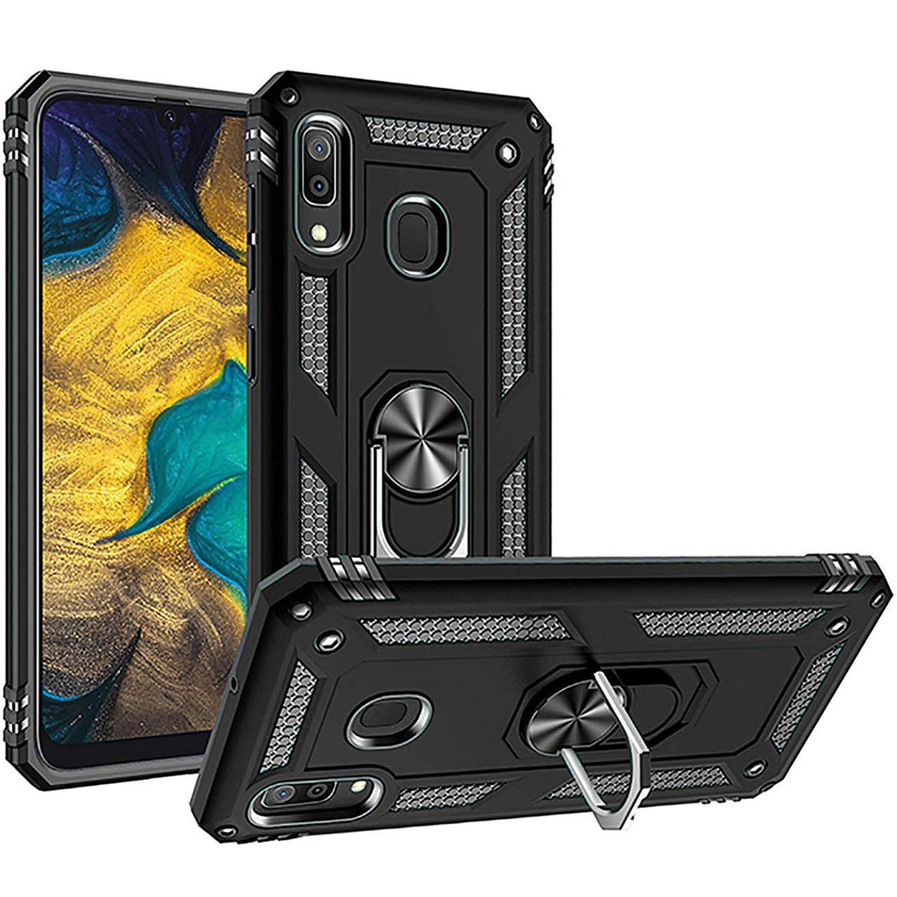 

Ударопрочный чехол Serge Ring под магнитный держатель для Samsung Galaxy A20 / A30 Черный