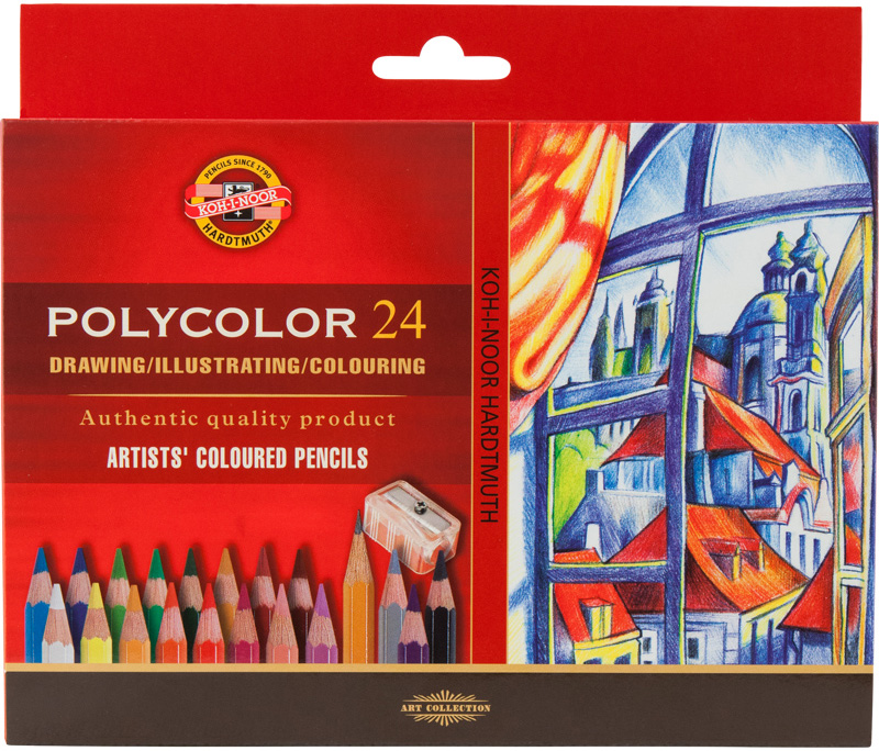

Художественные карандаши Koh-i-Noor Polycolor 24 цвета картонная упаковка (3834)