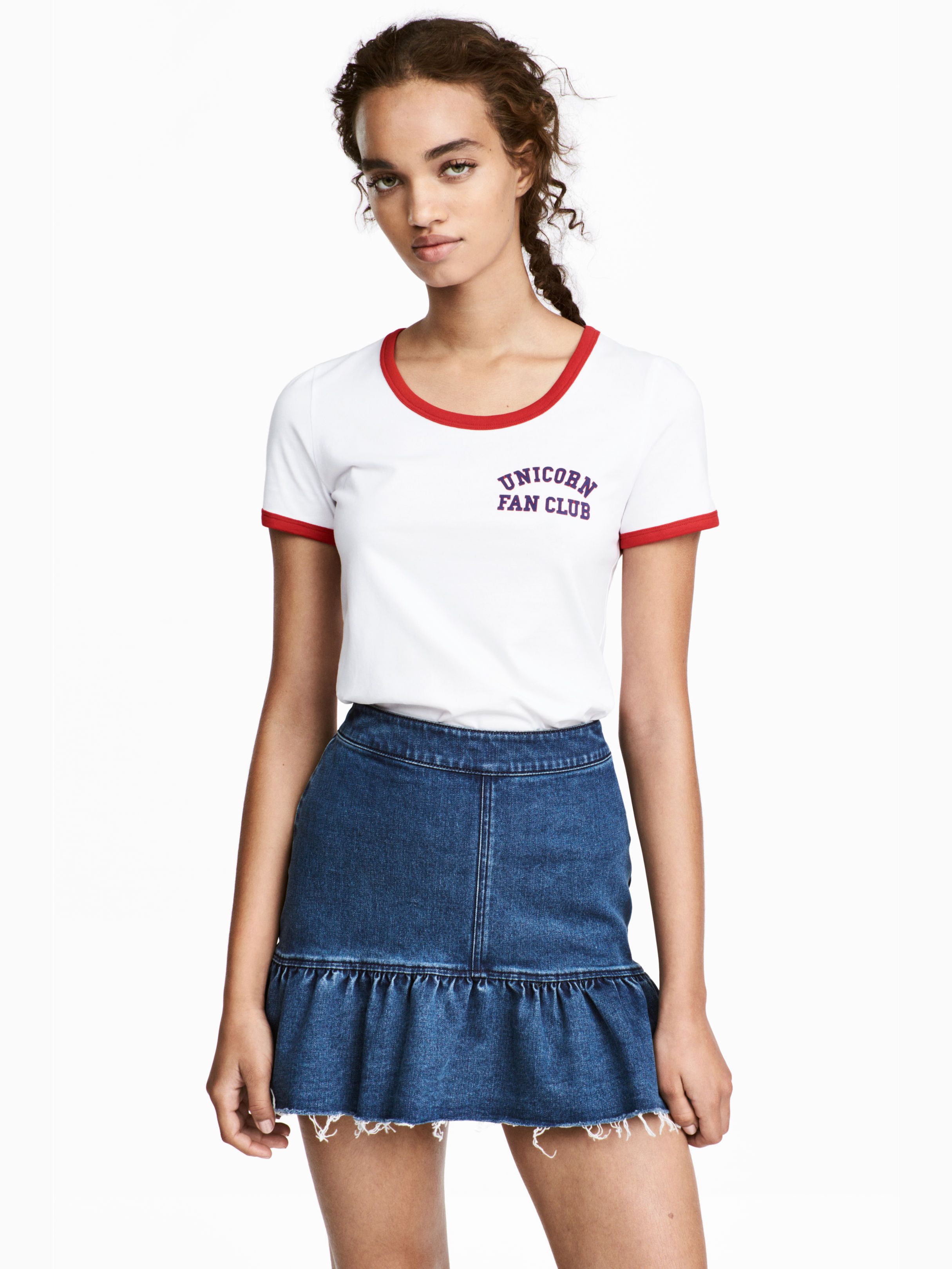 

Футболка H&M 4529085-ADUJ M Белая с красным