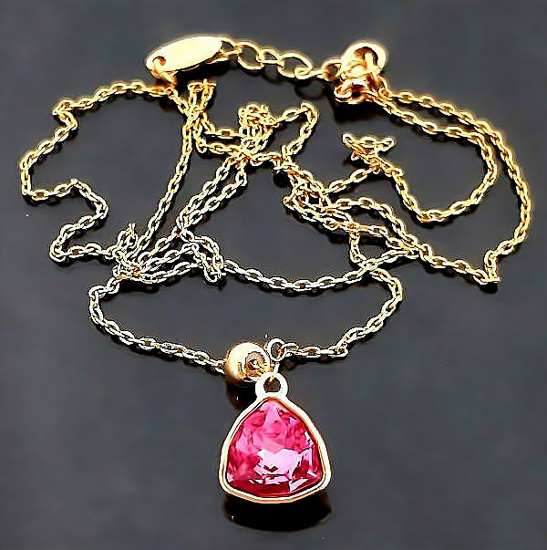 

Кулон на цепочке Xuping с кристаллами Swarovski Медицинское золото Позолота 18К Кулон 9 мм. Цепочка 45-48 см. хкс-033