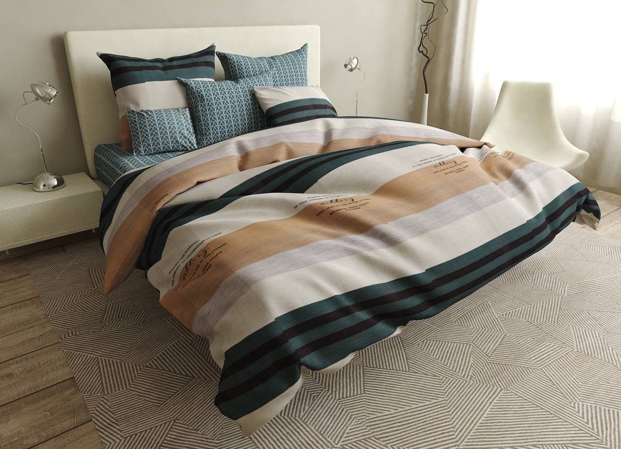 

Комплект постельного белья Sateen Gold 1123 Евро 200*220 полоса