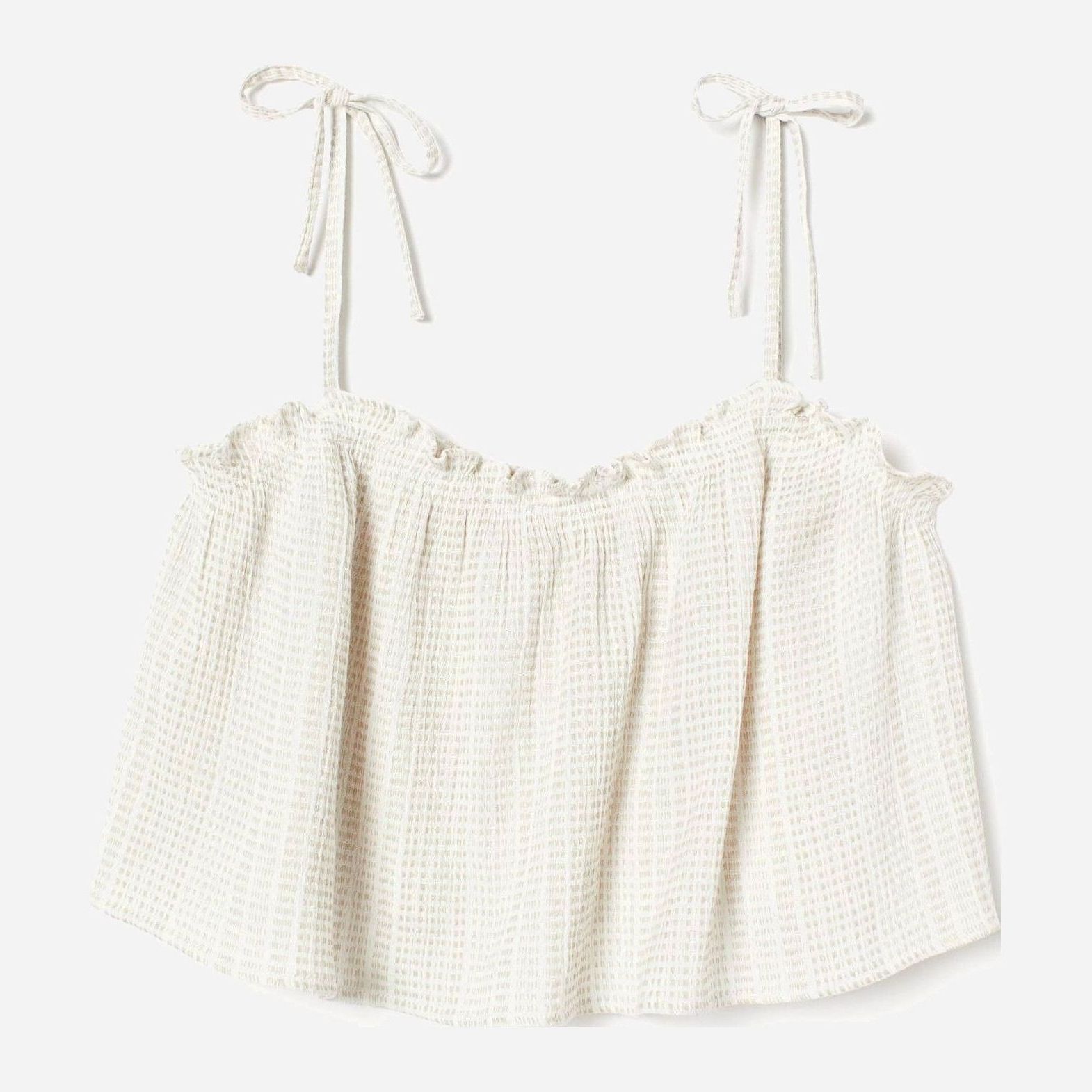

Топ H&M 7930270-ABGX 42 Белый с бежевым