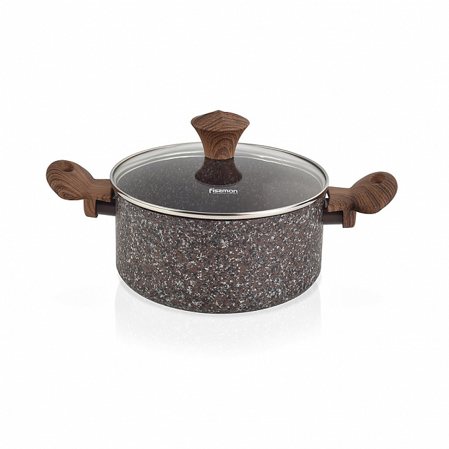 

Кастрюля Fissman MAGIC BROWN со стеклянной крышкой 20 см/2.7 л