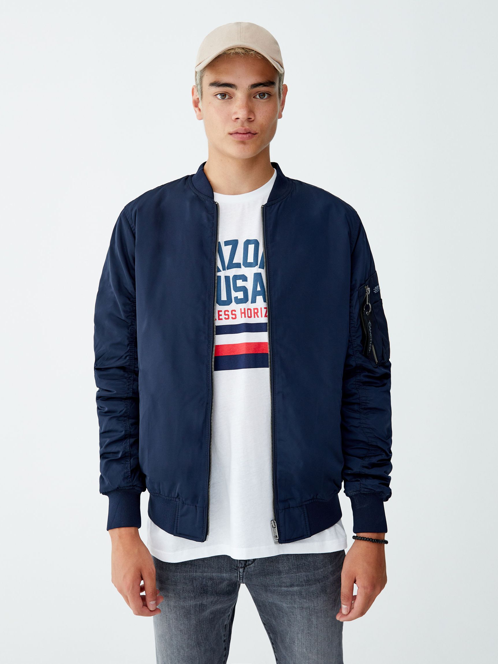 

Бомбер Pull & Bear 9711/505/401  Темно-синий, Бомбер Pull & Bear 9711/505/401 S Темно-синий