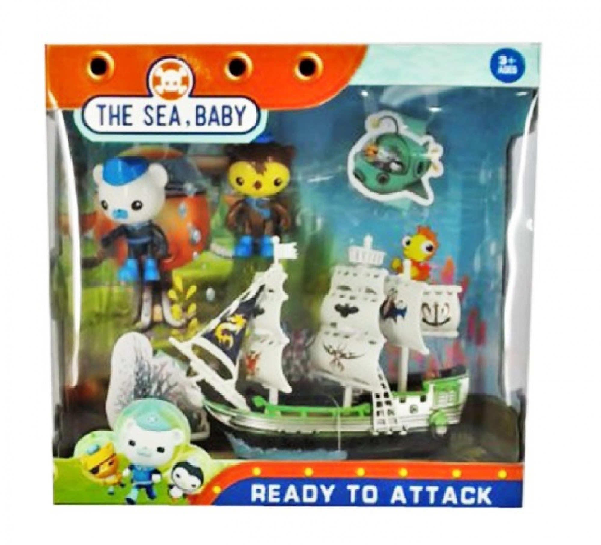 

Игровой набор Play Toy Октонавты с кораблем (капитан Барнаклс и Шеллингтон) Octonauts