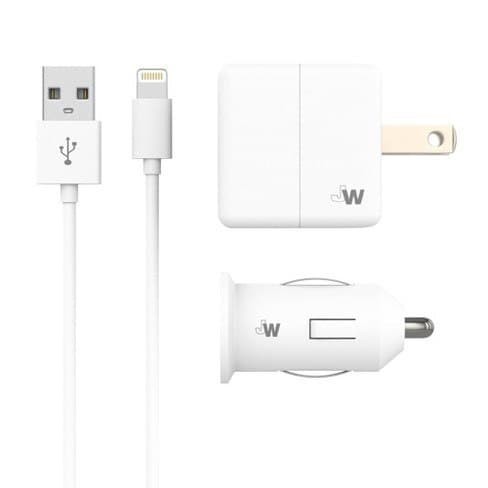 

Комлект зарядных устройства Just Wireless (Car Charger+Home Charger with Lightning) USB port 12W2.4Amp White