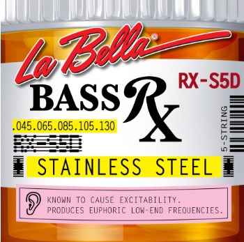 

La Bella RX-S5D Rx Stainless Steel 45-130 5-String Bass