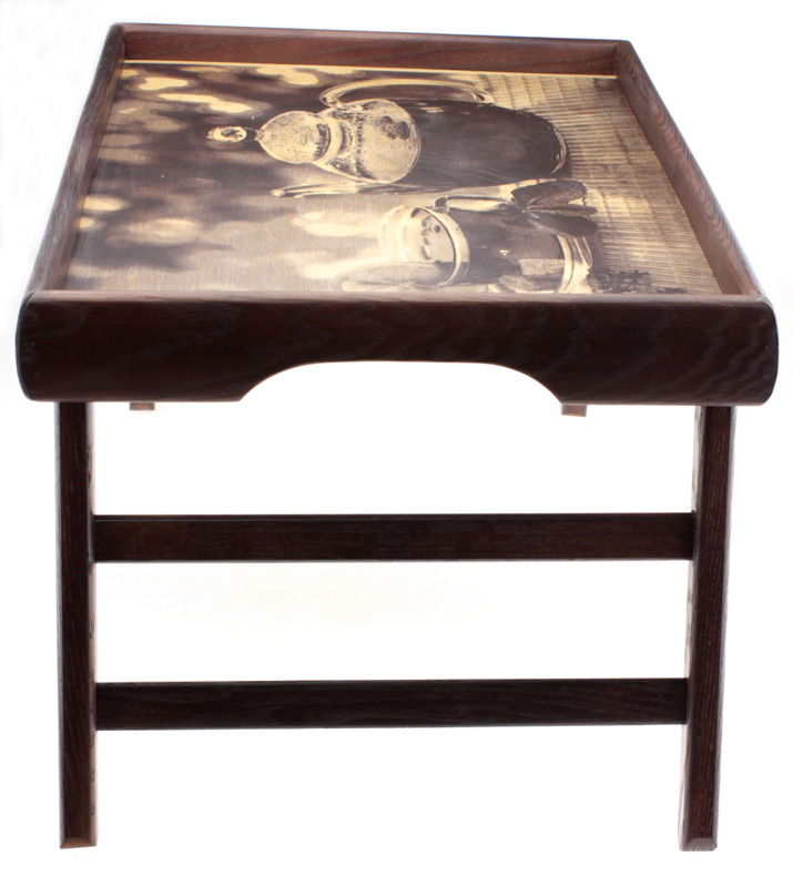 

Столик поднос на ножках L коричневый Чайник с чашкой ( SNL1114 )