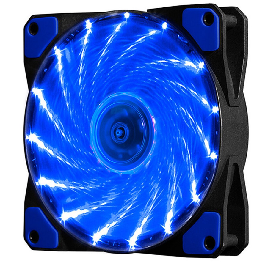 

Кулер корпусной Voltronic sleeve fan 3pin + 4pin - 120мм, 12V, 1100об/мин, 15LED, Blue