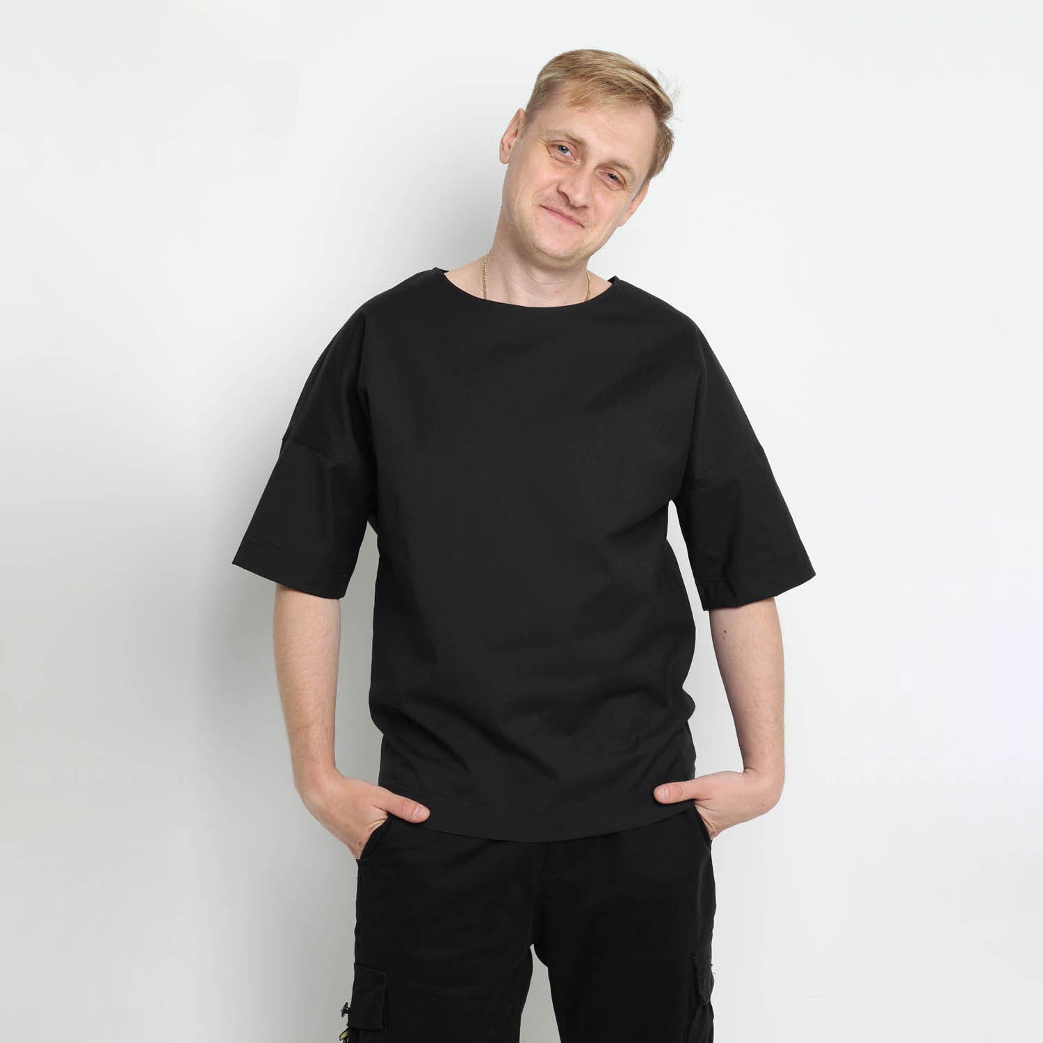 

Футболка мужская Однотонная Shopchik  черная, Футболка мужская Однотонная Shopchik L черная