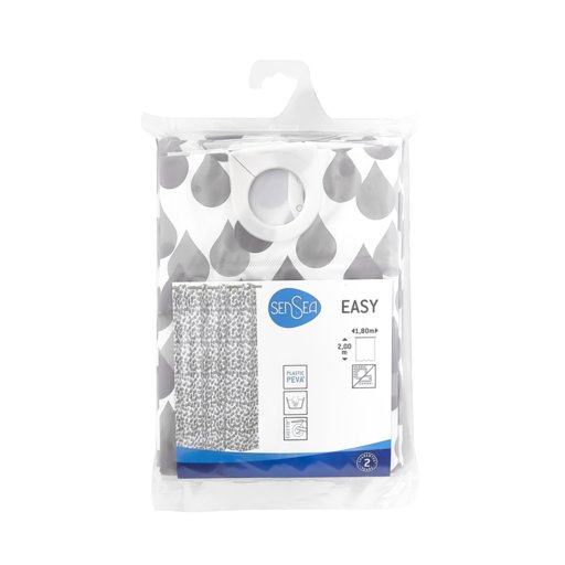 

Шторка для душа SENSEA Drop Grey Easy 180х200 см (12044984)
