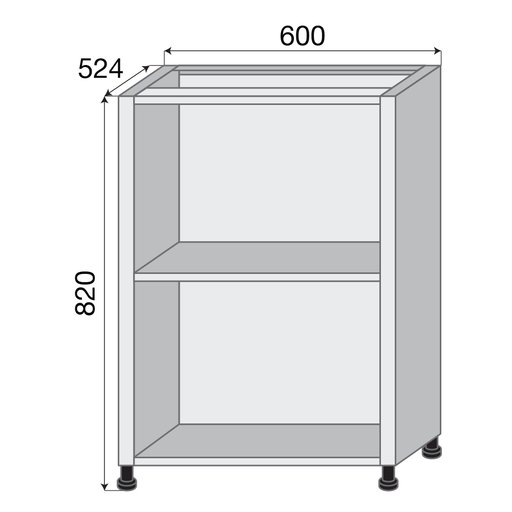 

Корпус нижний Delinia 600х820 мм Белый