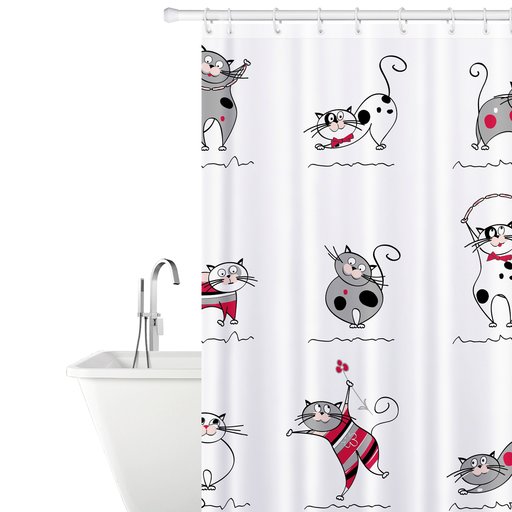 

Шторка для душа Tatkraft Funny Cats 180х180 см белая (11571252)