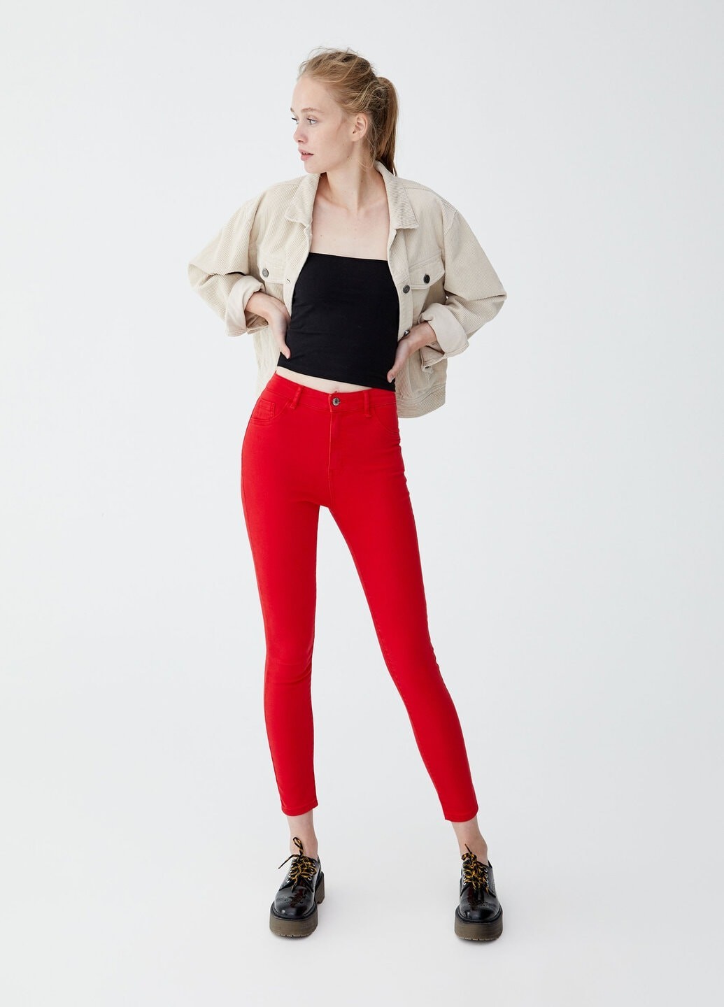 

Джинсы Pull & Bear Skinny 38 красные 16-0035