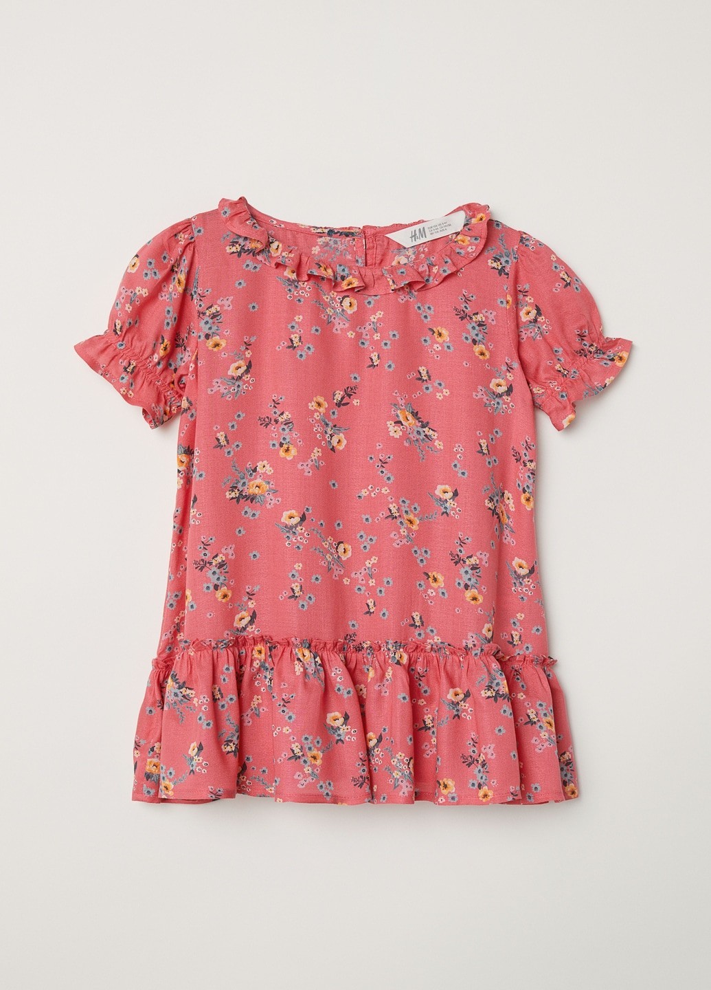 

Платье H&M с оборками 140 коралловое 8-0028