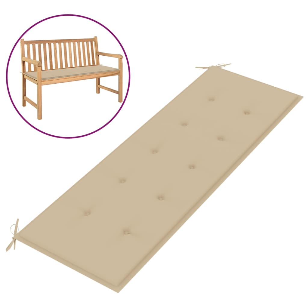 

Подушка для садової лавки Shumee бежева 150x50x3 см 47627