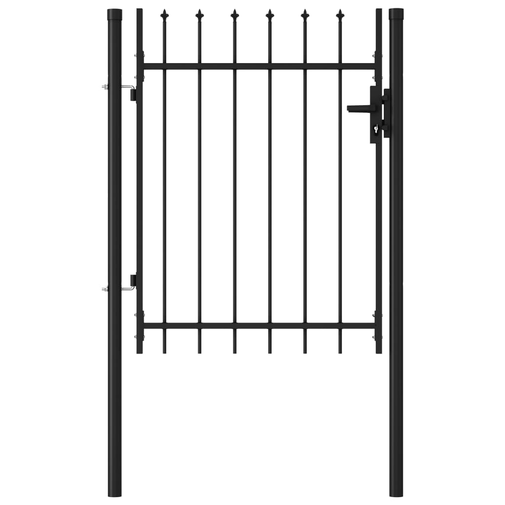 

Садові ворота з шипами Shumee 100x120 см сталь чорні 146033