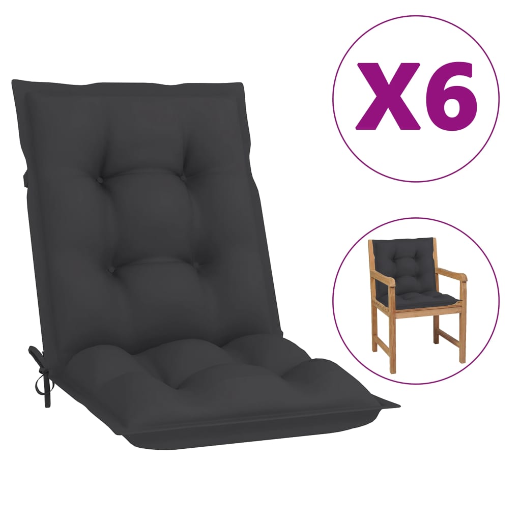 

Подушки для садових стільців Shumee 6 шт. Антрацит 100x50x7 см. 314280