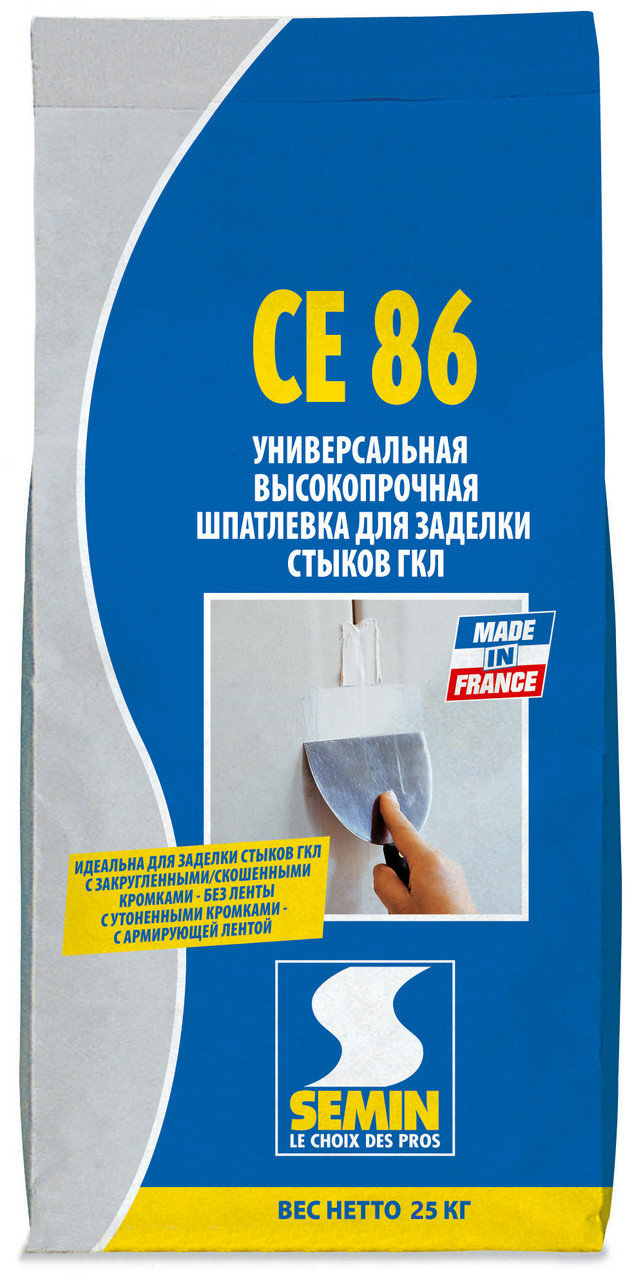 

Шпаклівка Semin тріщиностійка CE-86 25 кг