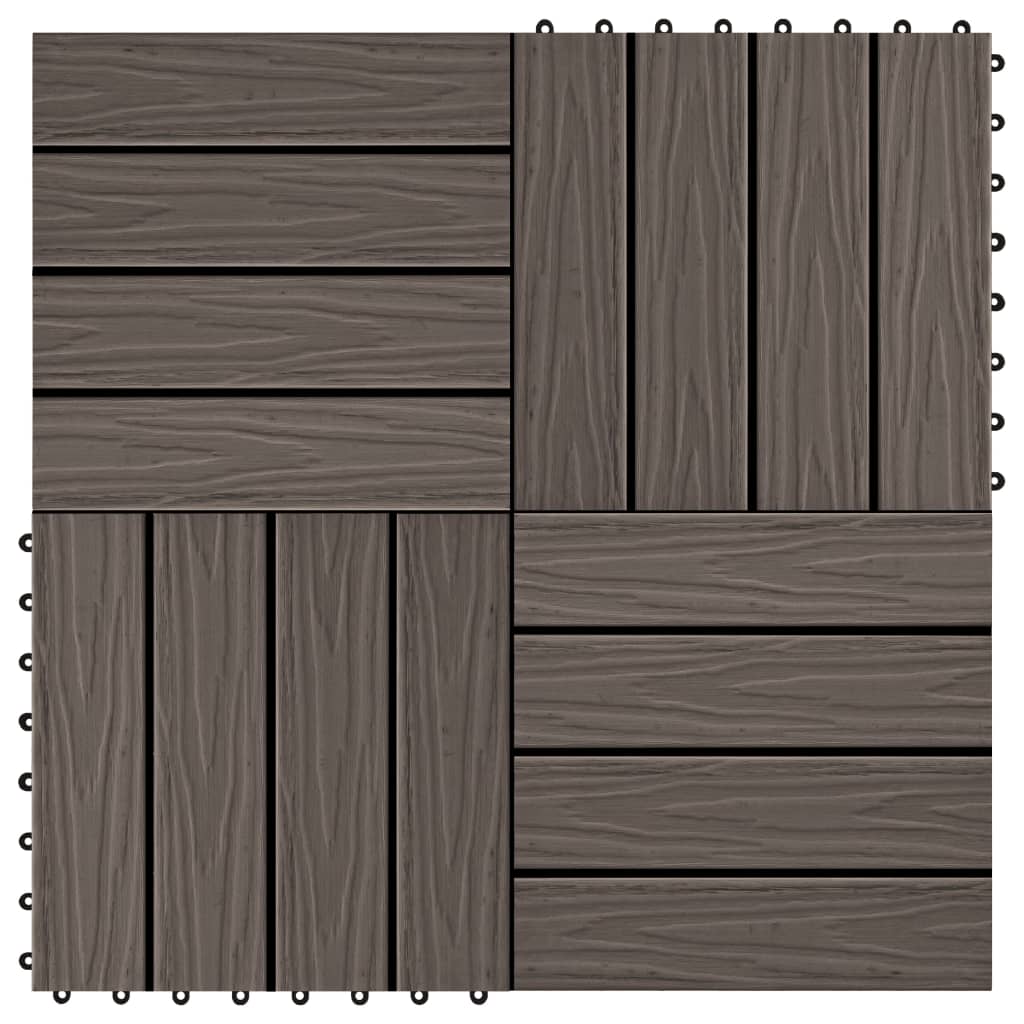 

Рельєфна терасна плитка Shumee 11 шт. 30x30 см 1 м² ДПК коричнева 45038