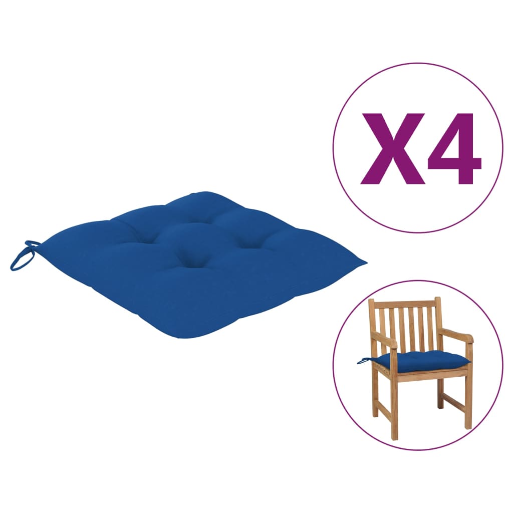 

Подушки на стільці Shumee 4 шт. Сині 50x50x7 см тканина 314927
