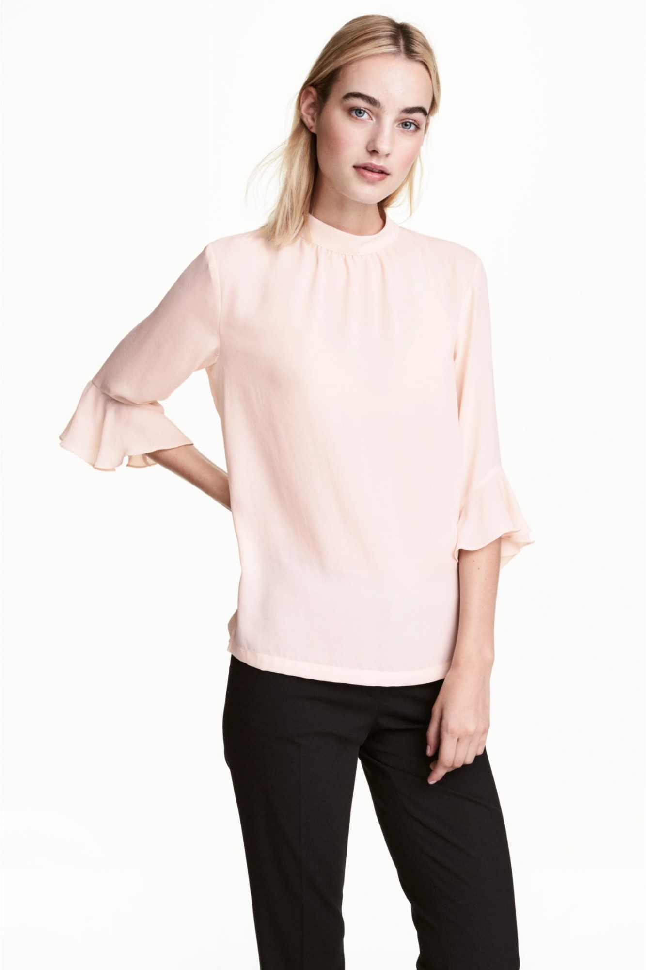 

Блузка H&M 0471976  пудрово-розовая 14-0032, Блузка H&M 0471976 34 пудрово-розовая 14-0032