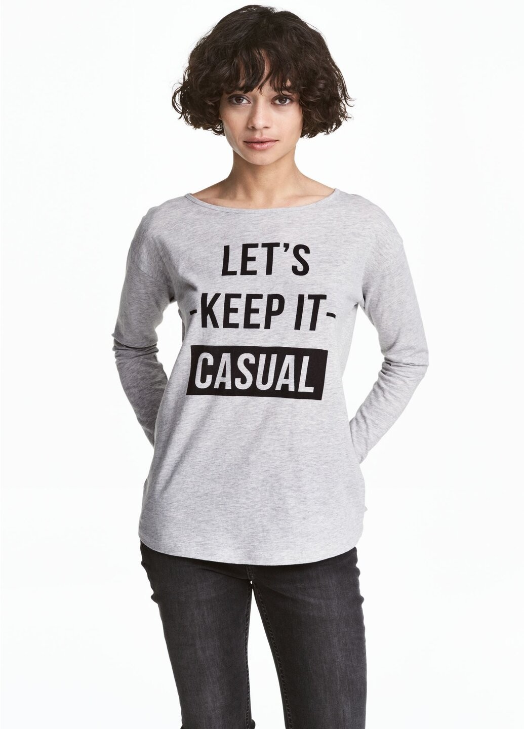 

Лонгслив H&M трикотажный  серый 14-0048, Лонгслив H&M трикотажный S серый 14-0048