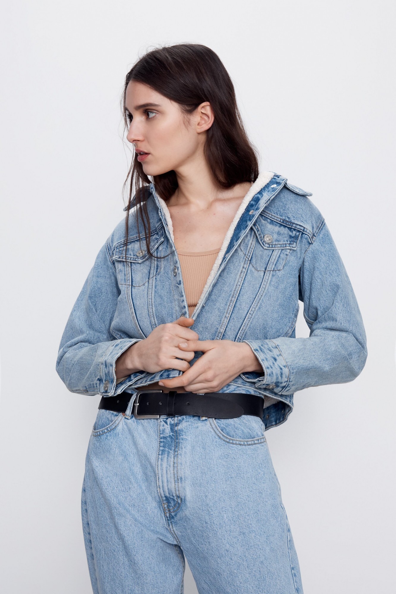 

Джинсовая куртка Zara утепленная  синяя джинс 19-0018, Джинсовая куртка Zara утепленная S синяя джинс 19-0018