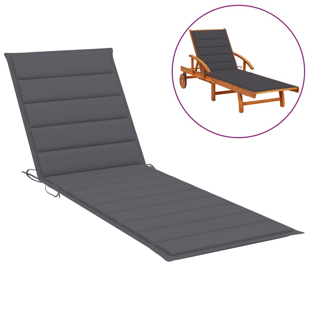 

Подушка для лежака Shumee антрацит 200x50x4 см тканина 314188