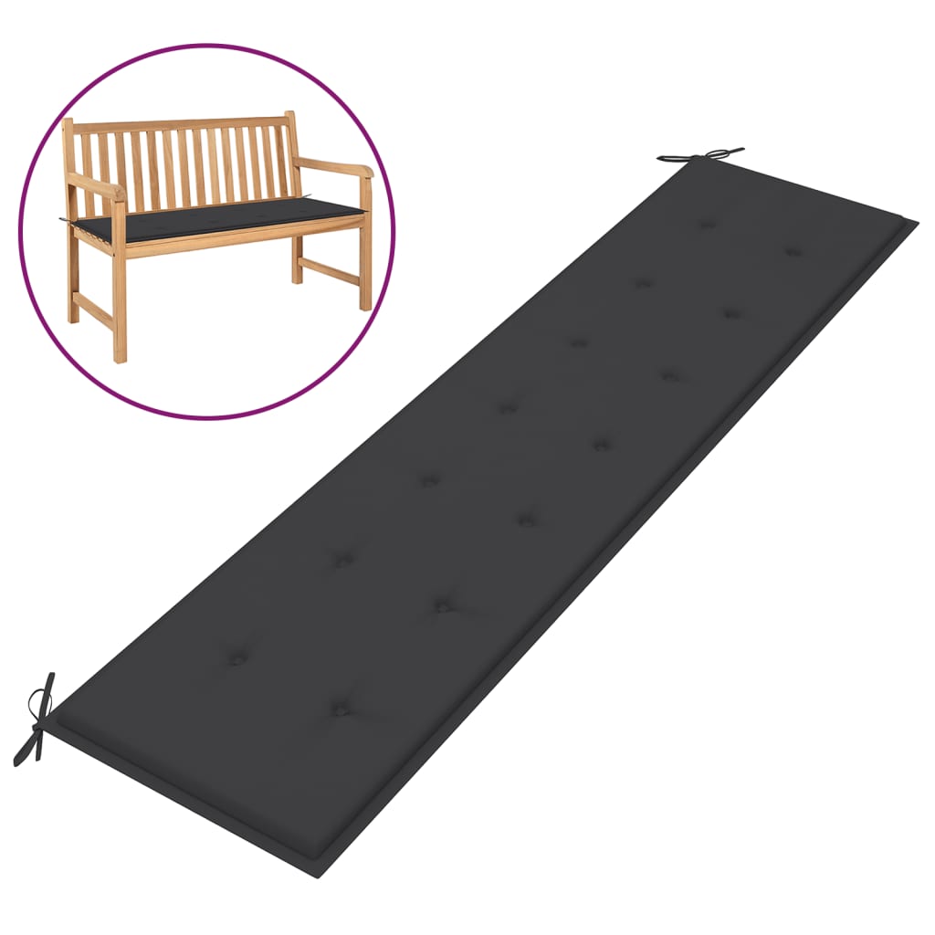 

Подушка для садової лавки Shumee антрацит 200 x 50 x 3 см. 47612